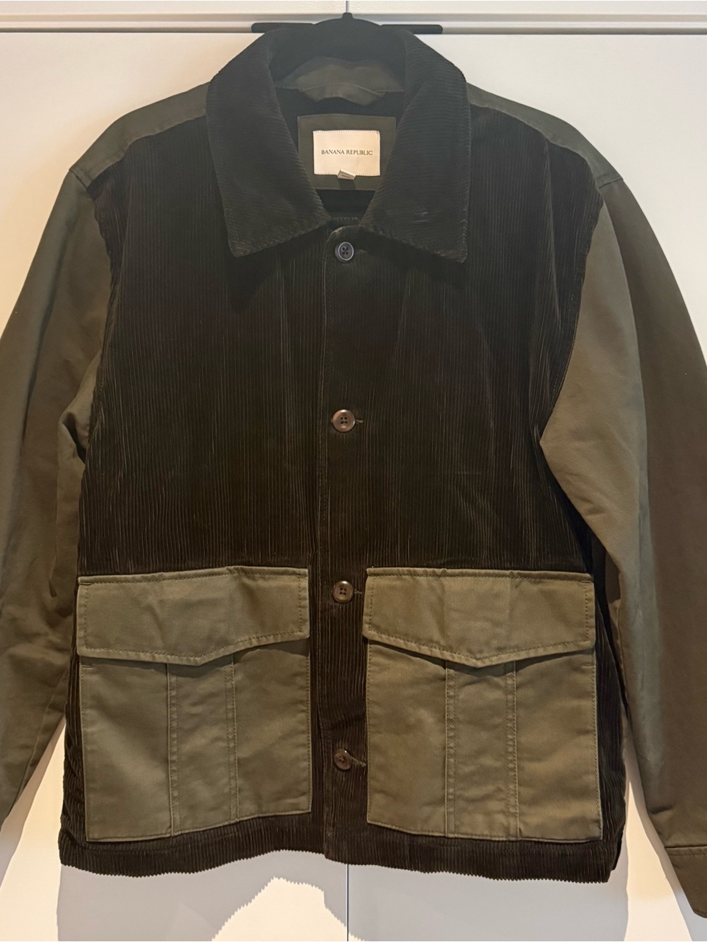 Banana Republic Corduroy & Olive Green Field Jacket